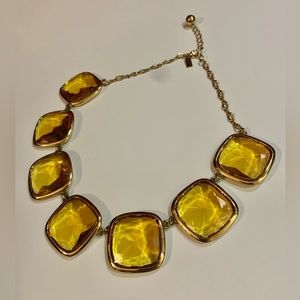 Kate Spade yellow faceted stone statement necklace
